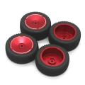 4pcs Metal Wheel Rim Rubber Tire Tyre for Wltoys 144001 144002,2