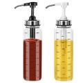 2 Pack Olive Oil Dispenser Glass Bottles,for Ketchup/salad,500ml