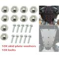 10 Pcs Utv Skid Plate Washers Bolt Kit for Polaris Rzr 570 800 900