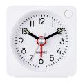Analogue Alarm Clock,with Snooze Function and Light,,no Ticking White