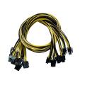 6pcs Pcie 6pin to 8pin(6+2) Male to Male Pci-e Power Cable for Mining