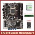 Btc B75 Mining Motherboard+i3 2120 Cpu+ddr3 4gb Ram+128g Msata Ssd