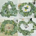 1.8m Artificial Fake Eucalyptus Leaf Simulation Rattan Grayish White