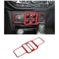Car Window Control Panel Cover Trim for Jeep Wrangler Jl 2018+ Red