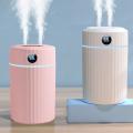 2l Double Nozzle Air Humidifier with Lcd Display Essential Oil White