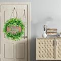 Wreaths for Front Door 16 Inch with Welcome Sign Farmhouse Wreath