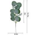20 Pcs Artificial Silver Dollar Greenery Stems Silk Eucalyptus Leaves