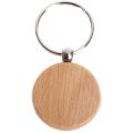 40pcs Blank Round Wooden Key Chain Diy Wood Keychains Key Tags