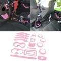 21 Pcs Car Interior Trim Kit for Jk Jeep Wrangler 2011-2017 (pink)