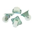 4pcs 1inch Plastic Wheel Rectangle Top Plate Fixed Swivel Caster Set