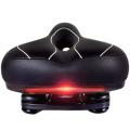 Bicycle Saddle with Tail Light Thicken Widen Comfortable,black White