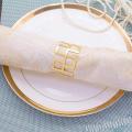 Napkin Ring 4 Pcs, Gold Napkin Ring Suitable for Party, Table Decora