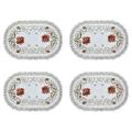 Set Of 4 Oval Floral Placemats White Vintage Embroidered Lace
