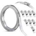 304 Stainless Steel Worm Clamp Hose Clamp Strap with Fasteners