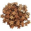 100 Pieces Wood Decorative Snowflake Buttons for Diy Craft Supplies