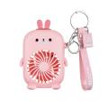 Usb Mini Fans Charging Rope Key Chain Cute Cartoon Fan Pink