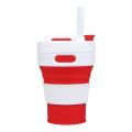 Collapsible Coffee Cup, Portable Foldable Travel Mug, 15.8oz,red