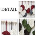 Boho Woven Leaf Tassels Tapestry Backdrop Home Art Decoration, A