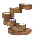 Wooden Candlestick Holder for Rustic Wedding Home Decoration 5 Layers