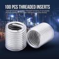 100pcs M8x1.25x2d Coiled Wire Screw Sleeve Threads Repair Tools