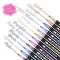 12 Colors Outline Metallic Markers Glitter Outline Pens