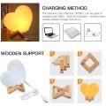 Heart Shaped Moon Lamp,16 Colors with Stand & Remote for Kids 15cm