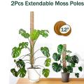 2-pack 12inch Moss Poles with 20pcs Adjustable Ties & 17ft Jute