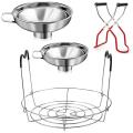 4 Pieces Canning Kit, 1pc Canning Rack+ 1pc Canning Jar Lifter Tong