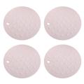 4pcs Thickened Table Mat, Household Silicone Pot, Coaster (apricot)