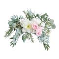 Artificial Peony Swag with Eucalyptus Leaves, Floral Swag
