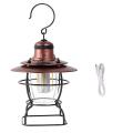 Portable Retro Camping Lantern Rechargeable Hanging Tent Light,bronze