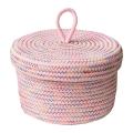 Pink Cotton Rope Storage Baskets, for Shelves and Coffee Table,medium