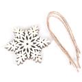 24pcs/box Vintage Snowflake Wooden Pendants Christmas Tree Decor A