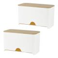 2x Mask Storage Box Dust-proof Moisture-proof Pollution-proof White