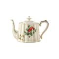 French Retro Teapot Coffee Cup Set Gold Edge Cup Saucer Flower Big A