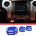 For Tundra 2014-2021 Air Conditioner Switch Cd Button Knob(blue 3pcs)