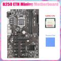 B250b Eth Mining Motherboard+g3900 Cpu+thermal Pad Ddr4 for Btc Miner