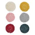 6 Pcs Woven Coaster with Tassel for Home Kitchen Living Room Decor