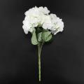 Artificial Hydrangea Flower 5 Big Heads Bouquet Creamy White
