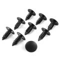 100x Plastic Bumper Fastener Rivet Clips Auto Body Clips Black