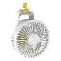 Usb Desk Fan,rechargeable Clip On Stroller Fan,23 Hours White