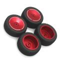 4pcs Metal Wheel Rim Rubber Tire Tyre for Wltoys 144001 144002,2