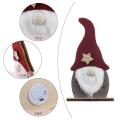Christmas Statue Wood Glowing Faceless Elderly Ornament for Home,a