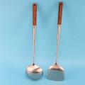 Stainless Steel Spatula Rosewood Lengthened Thickened Anti-scald