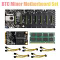 D37 Btc Miner Motherboard with Cpu+8x8pin Cable+128g Ssd+4gb Memory