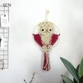 Owl Hanging Tapestry Aesthetic Macrame Handwoven Ornaments for Home-b