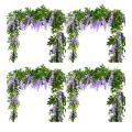 2pcs 7ft/pcs Artificial Wisteria Vine, Flower Garland Wisteria,purple