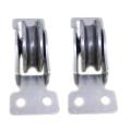 2pcs Stainless Steel 1.3 Inch Double Bearing Pulley Heavy Duty