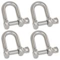 4 Pcs 5/16 Inch 8mm Screw Pin Anchor Shackle for Wirerope Lifting
