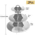 Cake Stands 3 Tier Cardboard Cupcake Stand for Christmas Party Silver